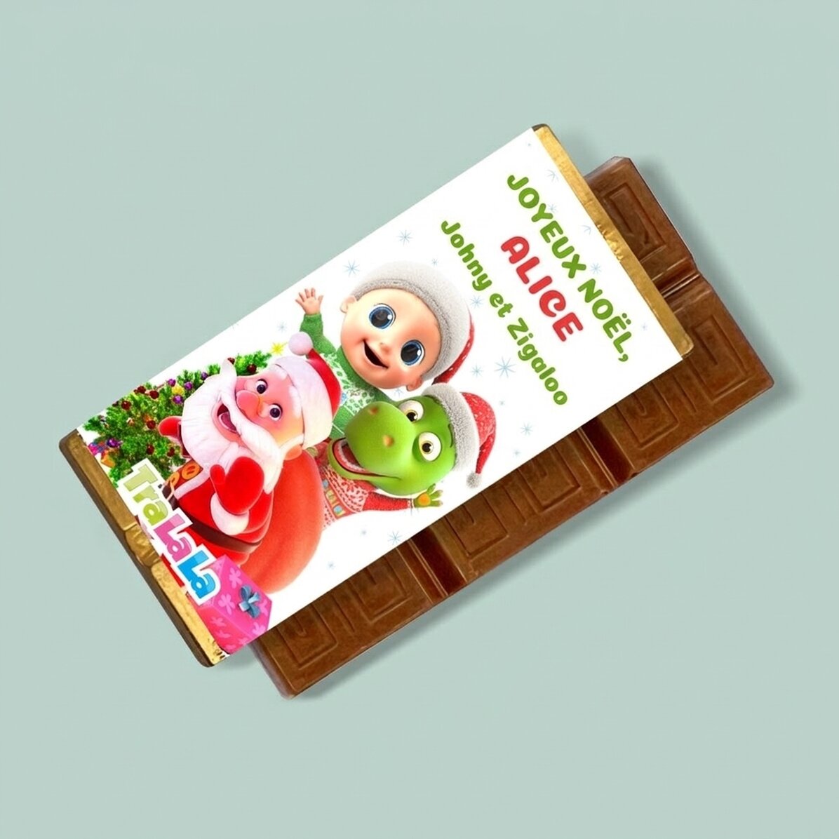 Mini-tablette de chocolat personnalisée avec un message - Noël avec TraLaLa