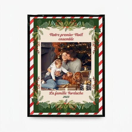 Tableau personnalisé avec une photo et un texte - Premier Noël