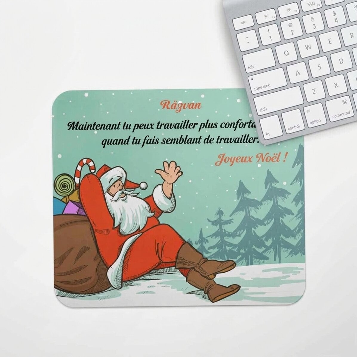 Tapis de souris personnalisé avec inscription : « Joyeux Noël ! »