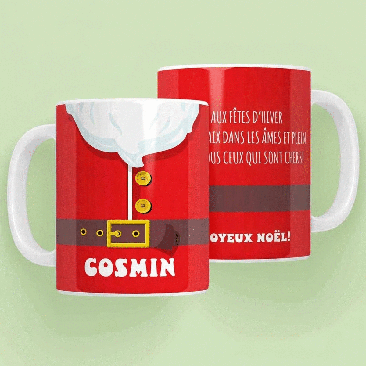 Tasse personnalisée avec message - Tasse du Père Noël
