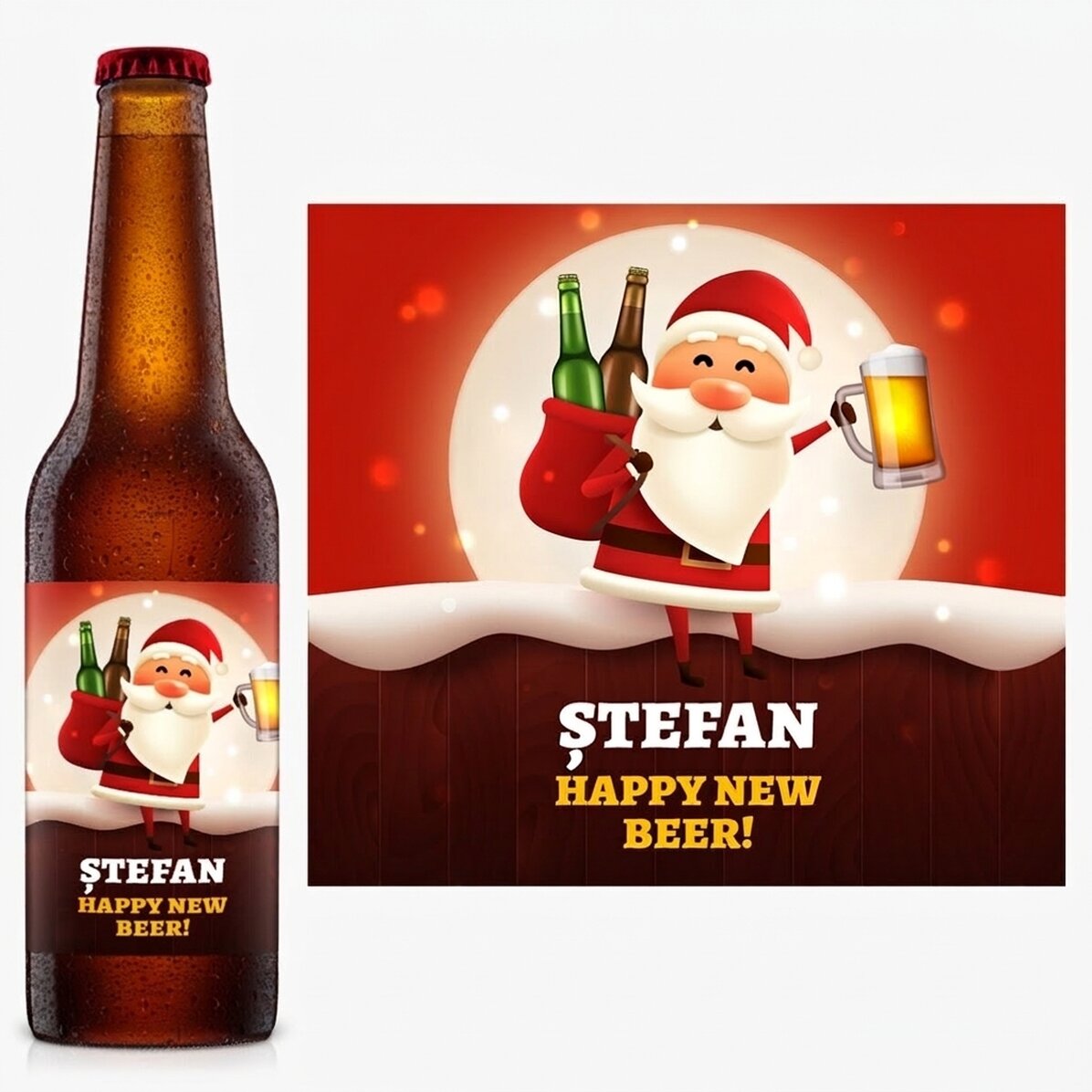Bière personnalisée avec un texte - Happy New Beer