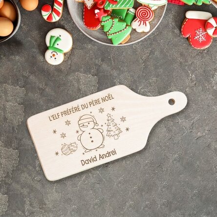 Mini-planche à découper personnalisée - Le lutin préféré du Père Noël