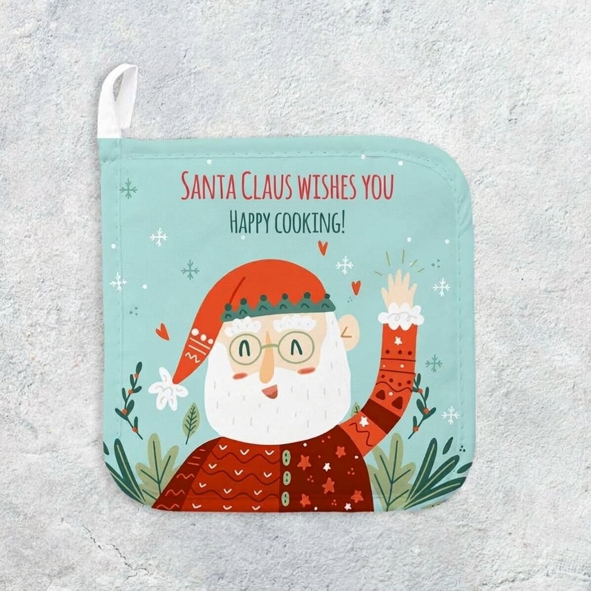 Sous-verre personnalisé pour casserole chaude avec message - Père Noël