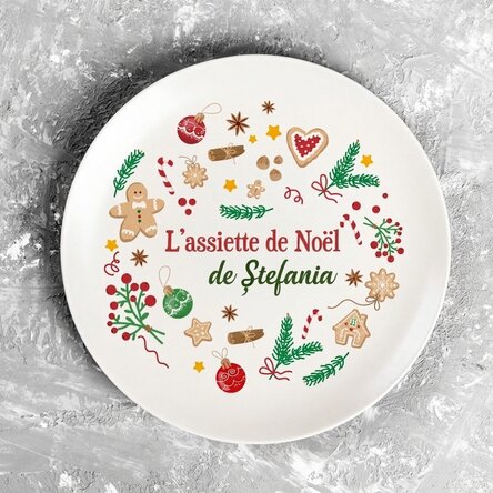 Assiette personnalisée avec inscription - Joyeux Noël