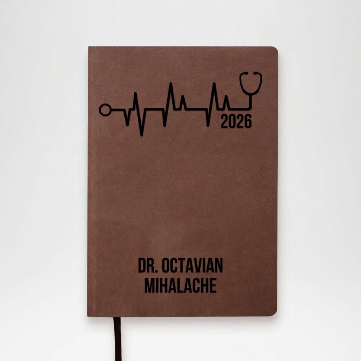 Agenda en cuir personnalisé avec inscription pour médecins