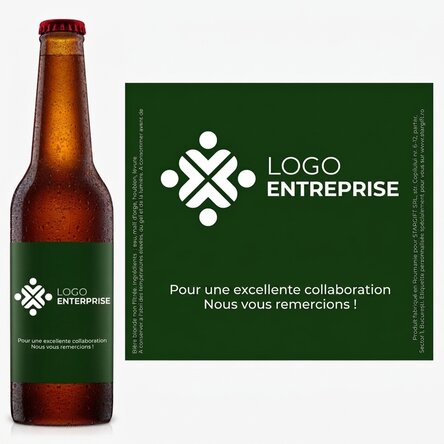 Bière personnalisée avec logo et texte