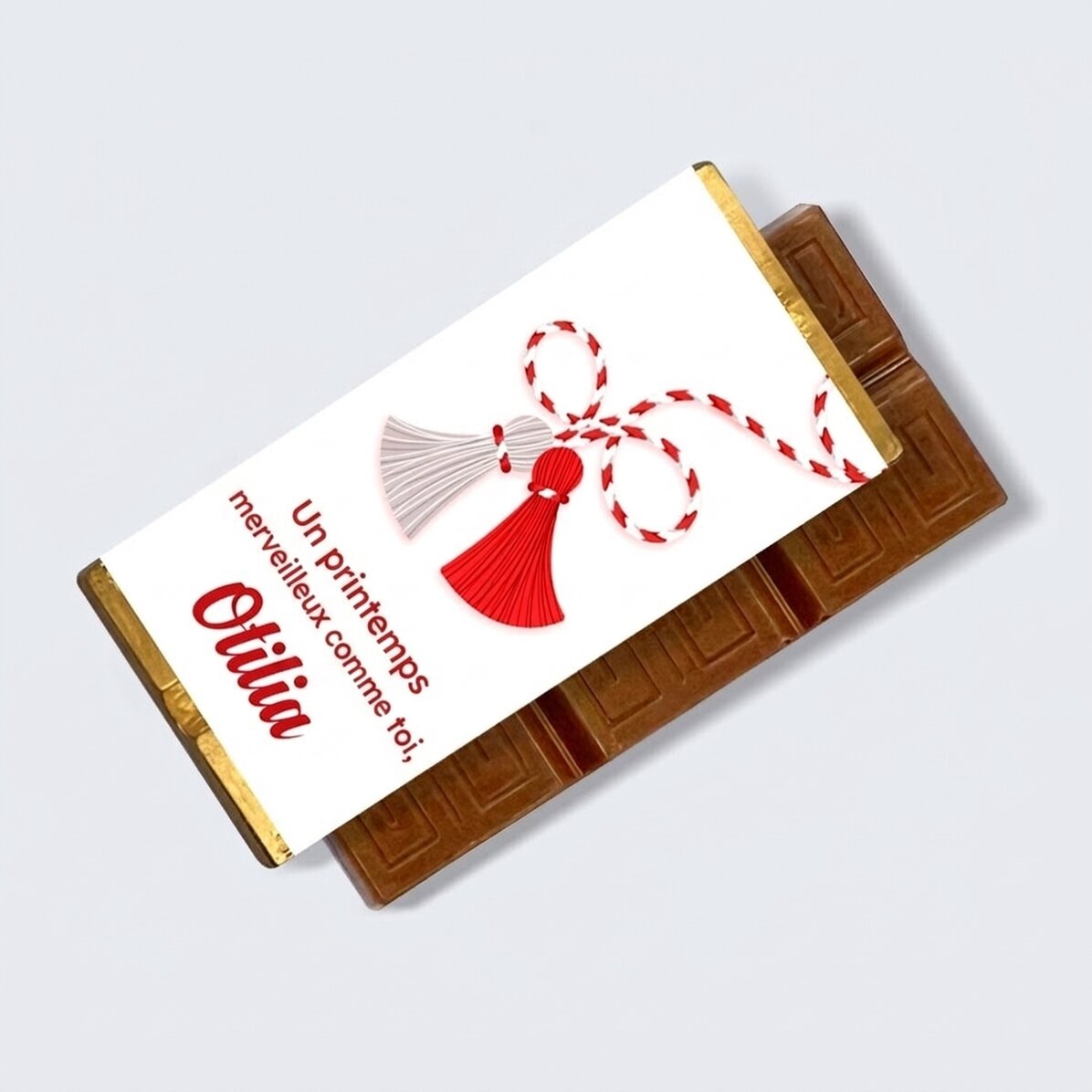 Mini-tablette de chocolat personnalisée avec un message