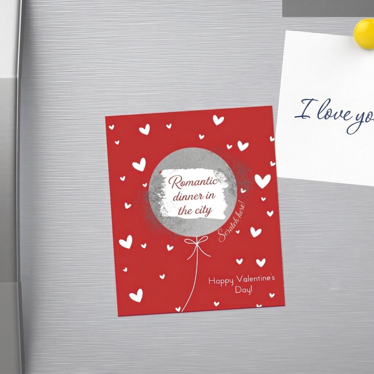 Aimant à gratter 10 x 12 cm personnalisé avec le texte « Love »