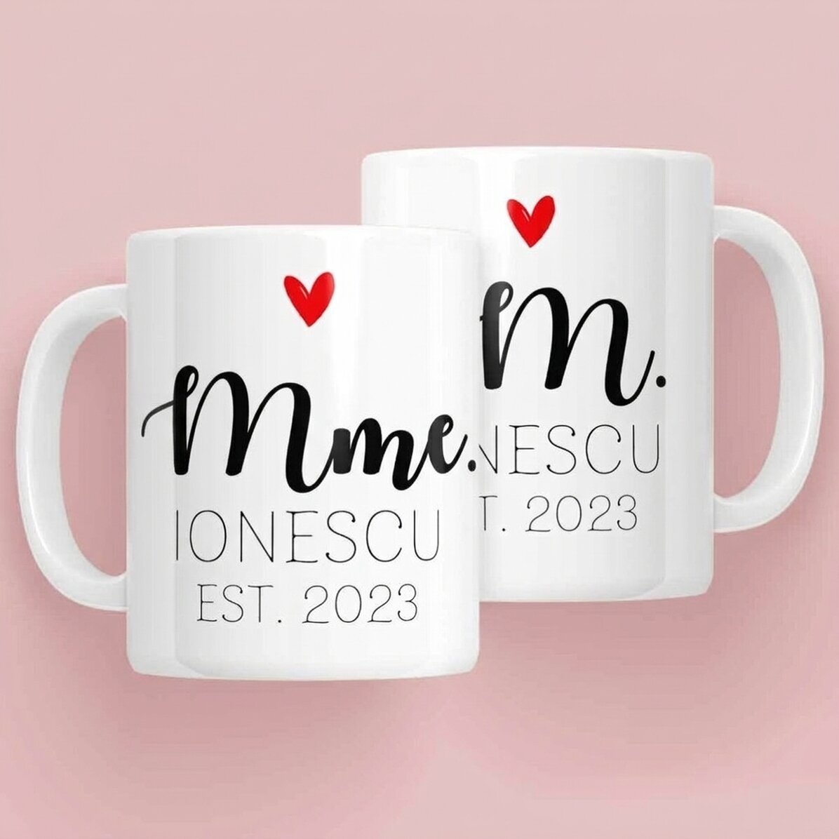 Tasses pour couple avec inscription - Mrs & Mr