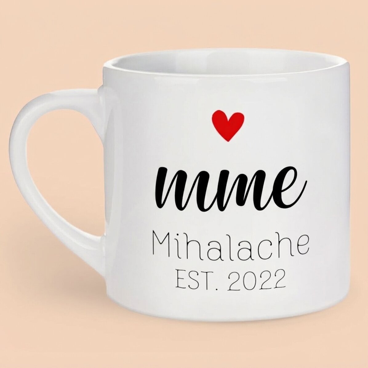 Tasse à espresso personnalisée avec message - Mrs & Mr