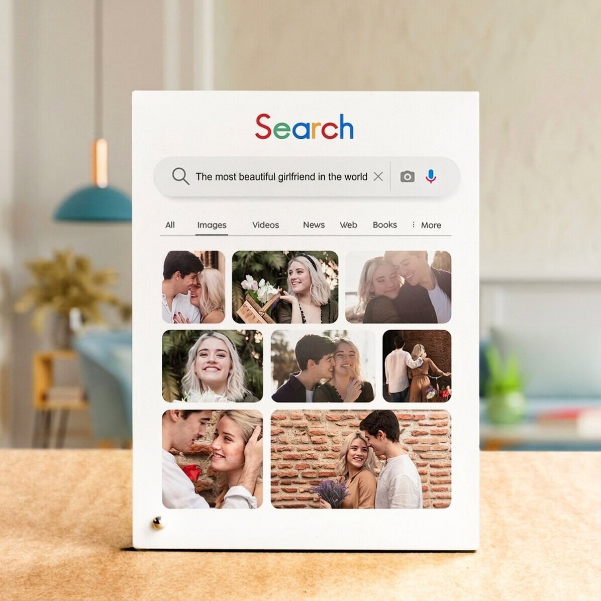 Cadre photo de bureau personnalisé avec des photos et du texte - Recherche