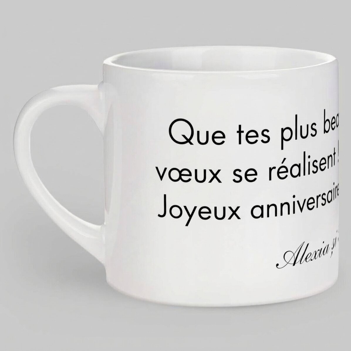 Tasse à espresso personnalisée avec un texte - Un message pour vos proches