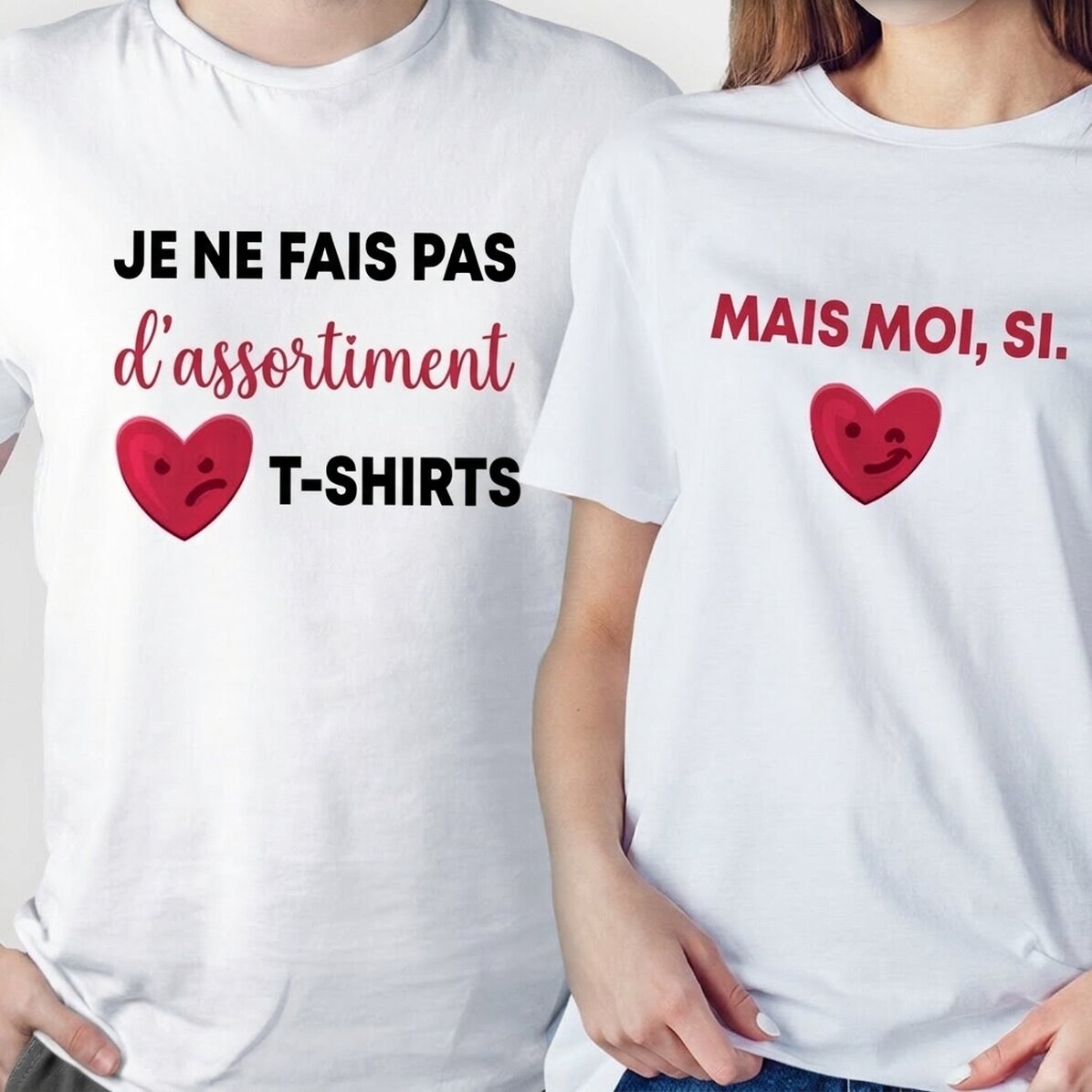 T-shirt en coton personnalisé avec un texte - T-shirts assortis