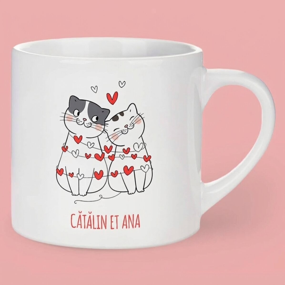 Tasse à espresso personnalisée avec un message - Minou