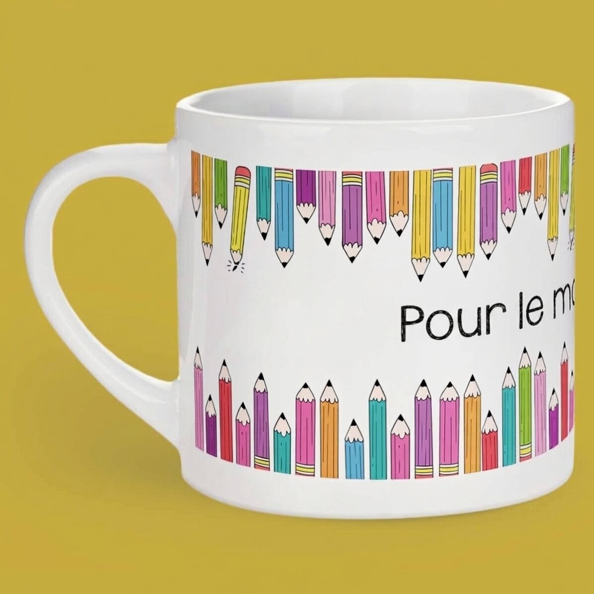 Tasse à espresso personnalisée avec inscription - Crayons de couleur