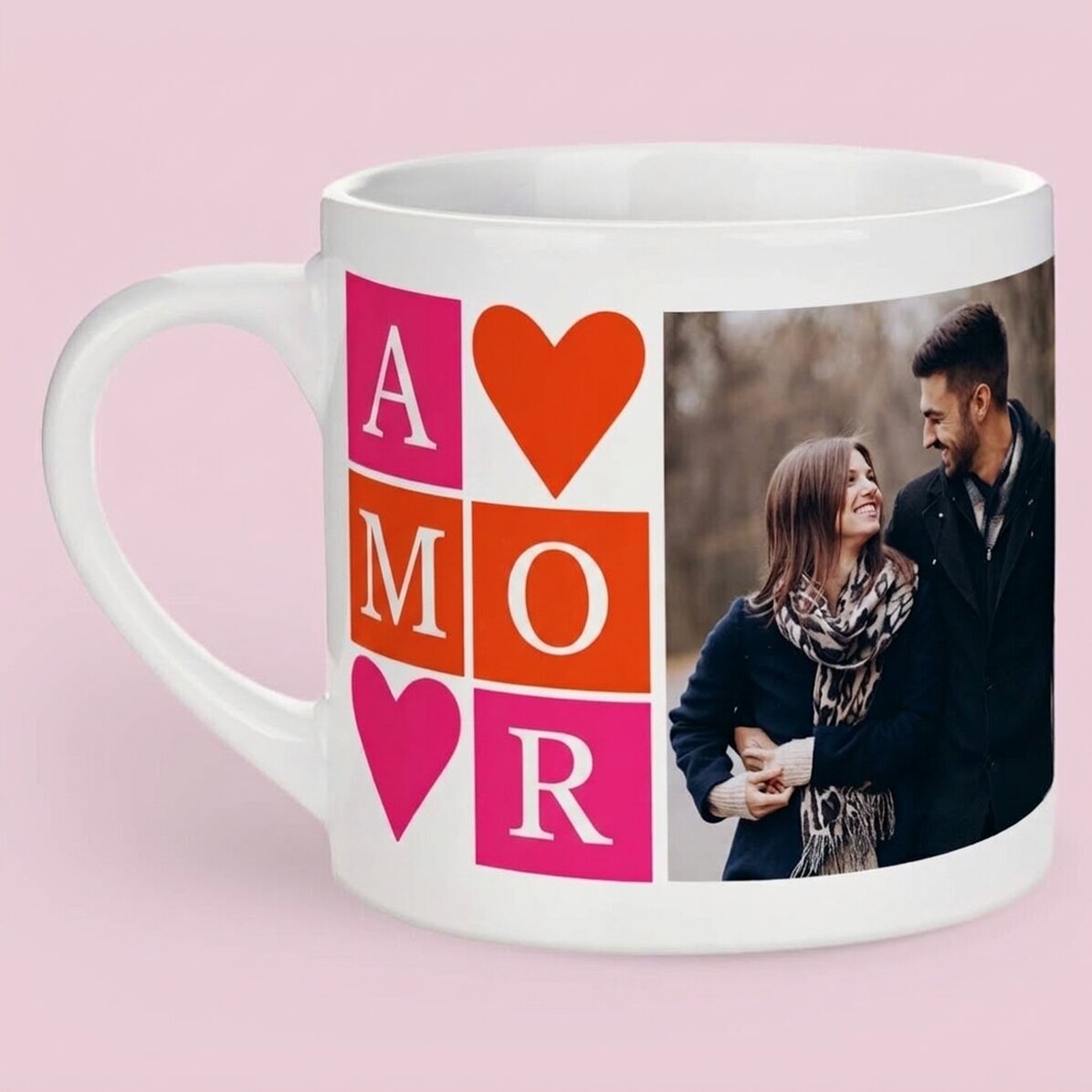 Tasse à espresso personnalisée avec 2 photos - LOVE