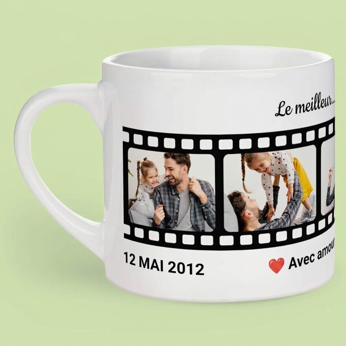 Tasse à expresso personnalisée avec un texte et 5 photos - Vos souvenirs les plus chers