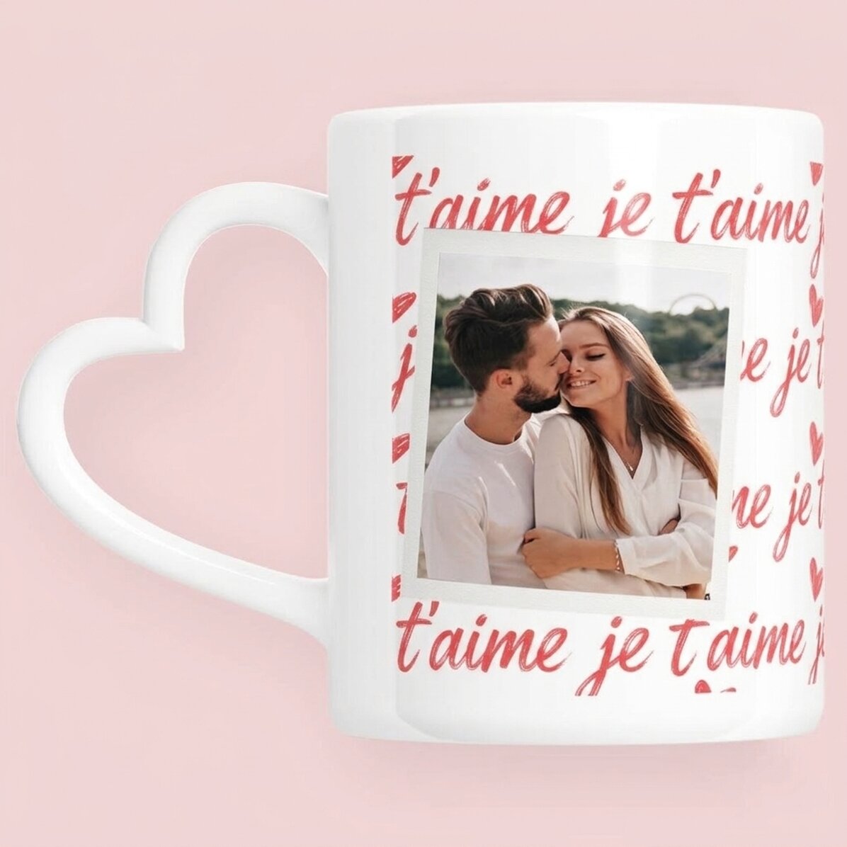 Tasse personnalisée avec photo et texte - Je t