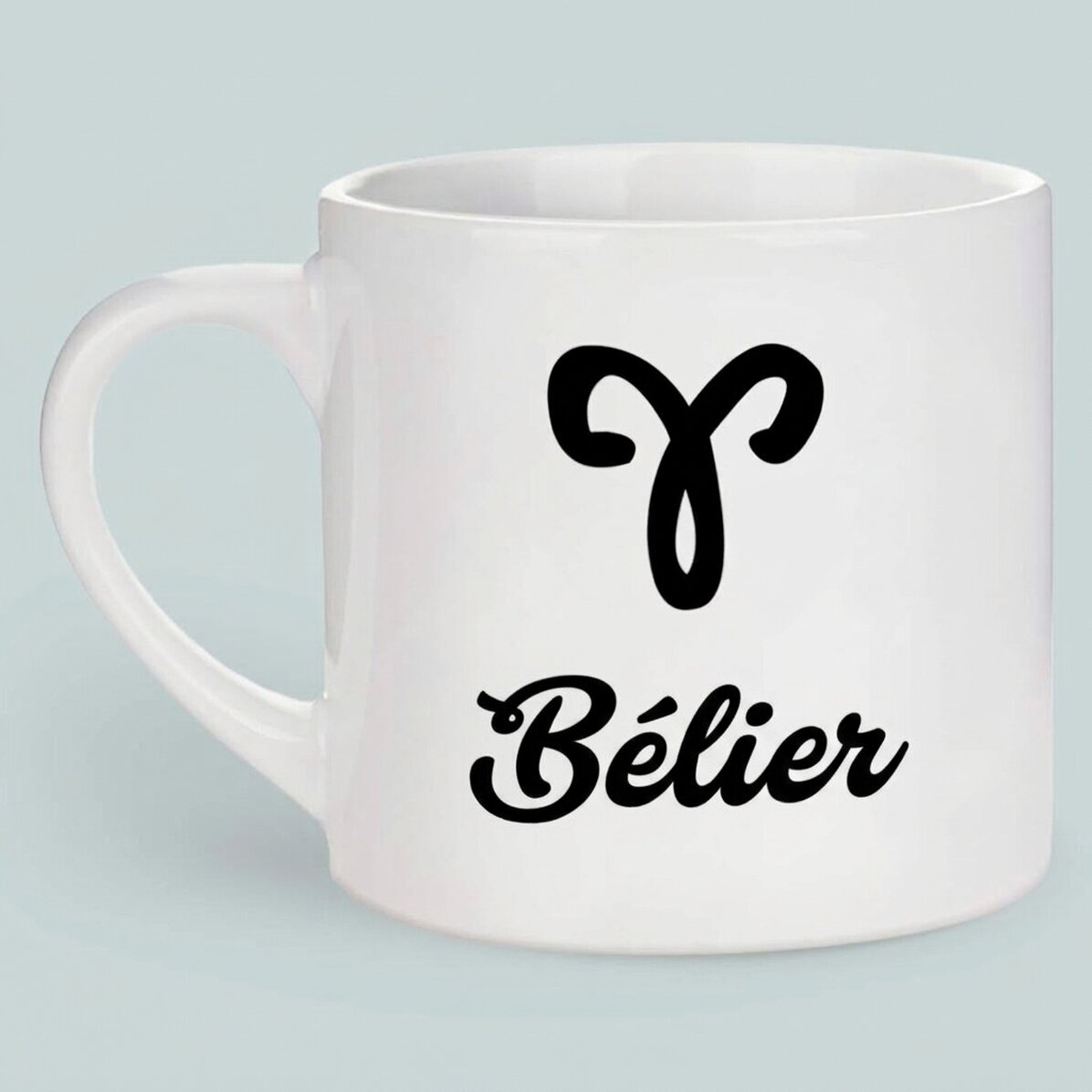 Tasse à espresso personnalisée avec photo et texte - Signe du Bélier