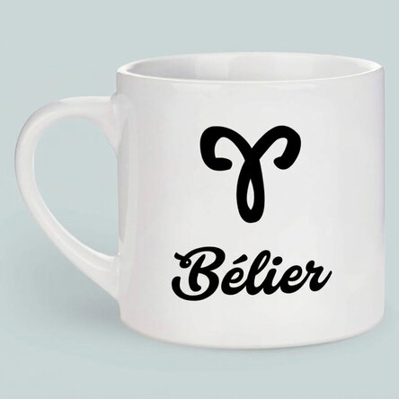 Tasse à espresso personnalisée avec photo et texte - Signe du Bélier
