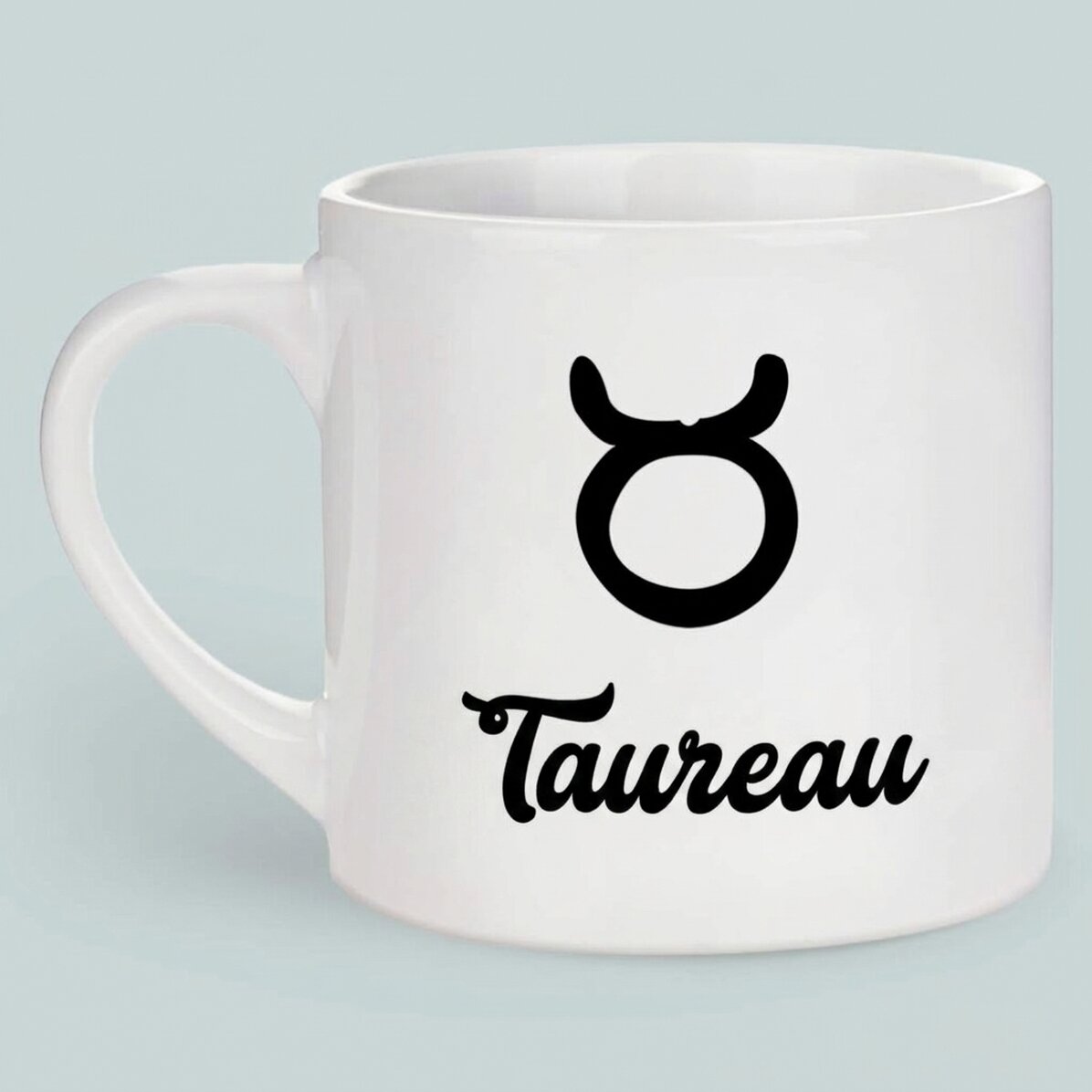Tasse à espresso personnalisée avec photo et texte - Signe du Taureau