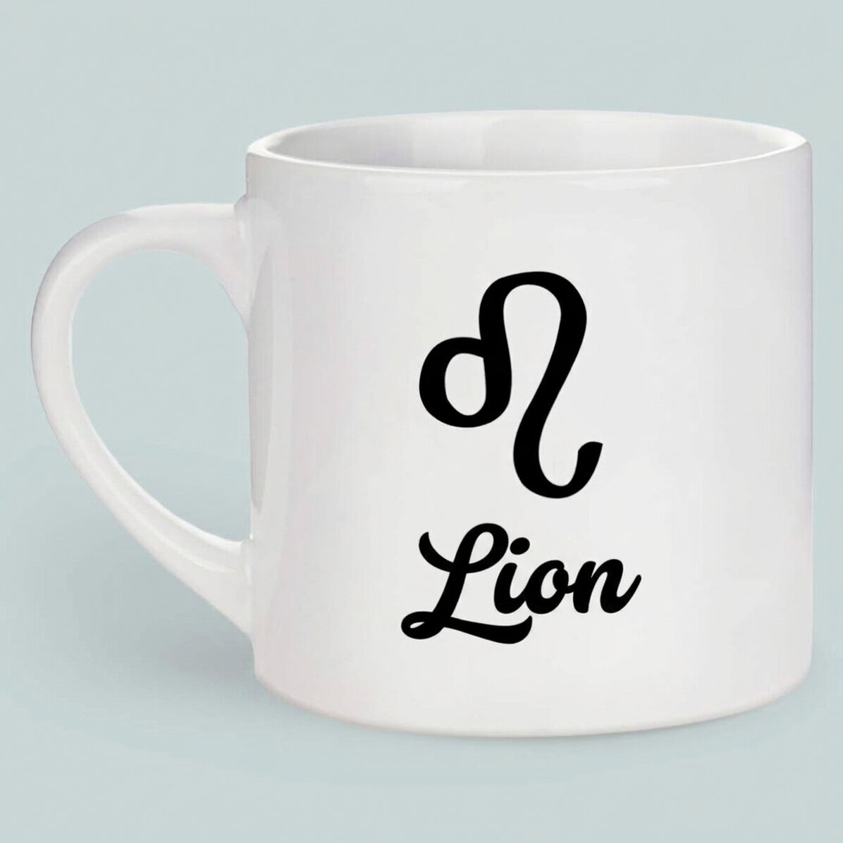 Tasse à espresso personnalisée avec photo et texte - Signe du Lion