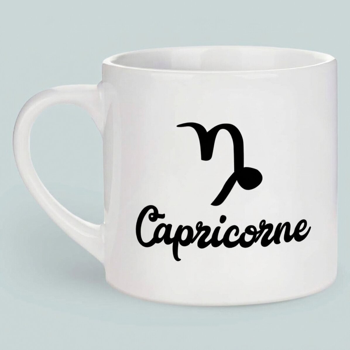 Tasse à expresso personnalisée avec photo et texte - Signe du Capricorne