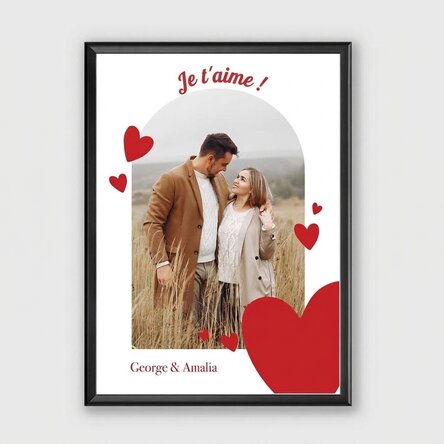 Tableau personnalisé avec une photo et un message - Joyeuse Saint-Valentin !