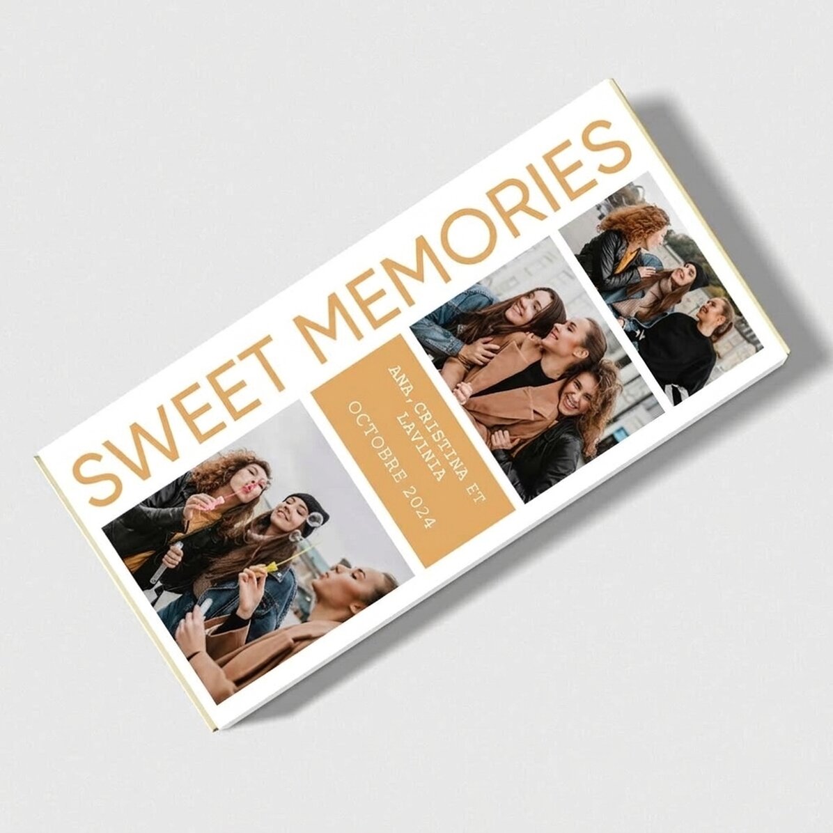 Chocolat personnalisé avec 5 photos et un message - Sweet Memories
