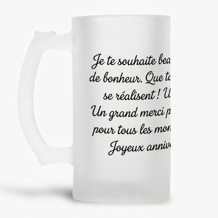 Chope à bière personnalisée avec l