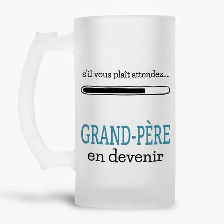 Chope à bière personnalisée avec inscription - « Grand-père en devenir »