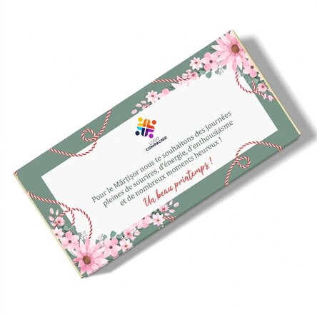 Chocolat personnalisé avec un message et un logo