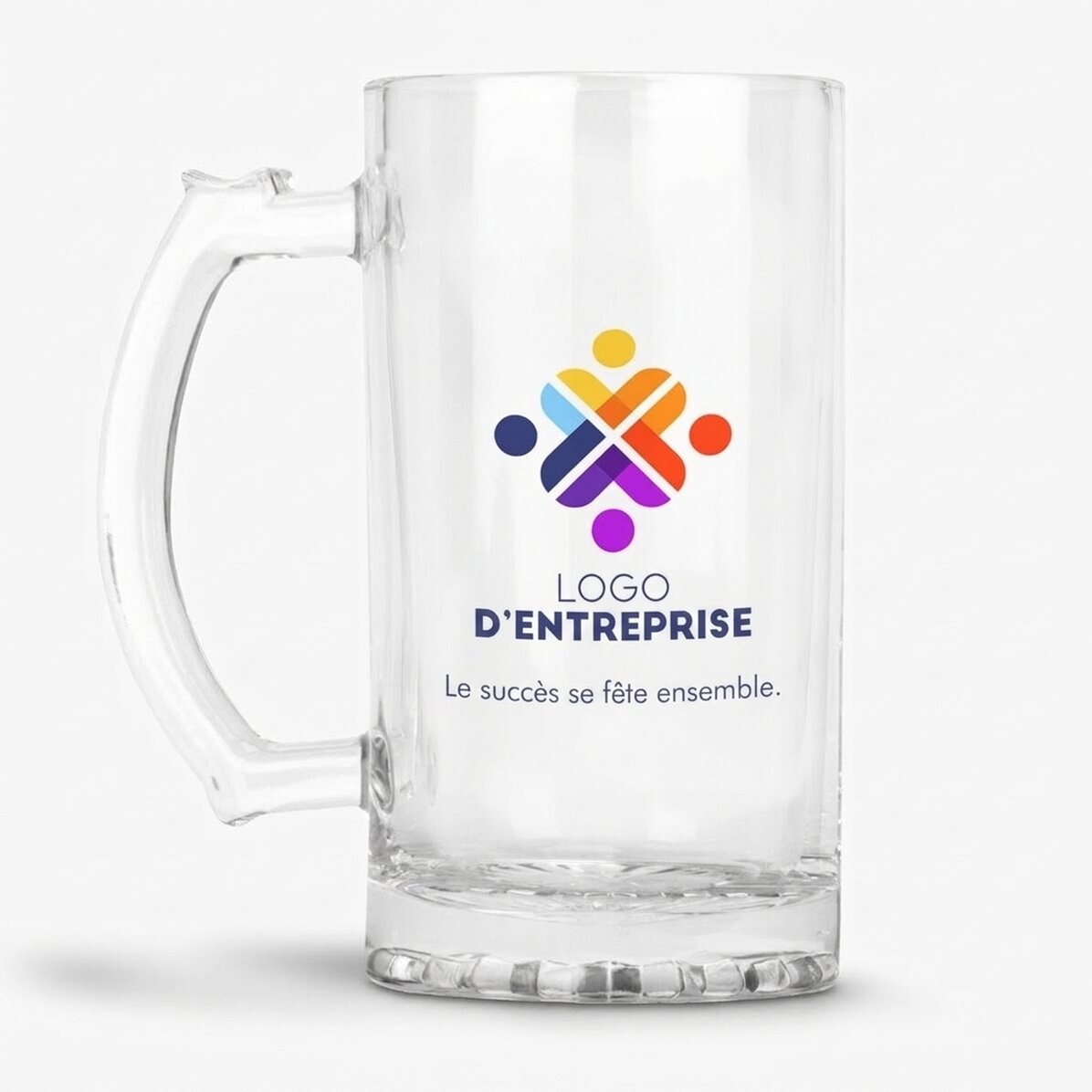Chope à bière personnalisée avec logo et texte