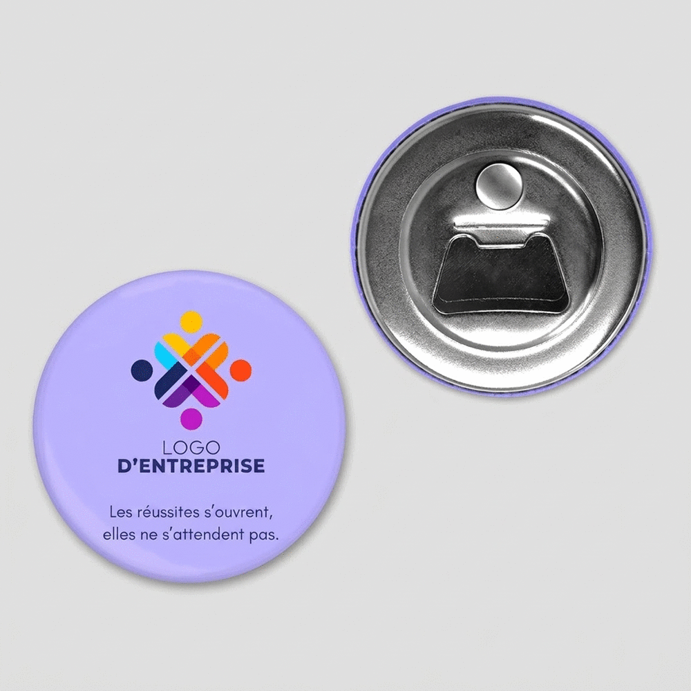 Ouvre-bouteille magnétique personnalisé avec logo et texte
