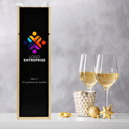 Coffret de vin personnalisé avec logo et texte