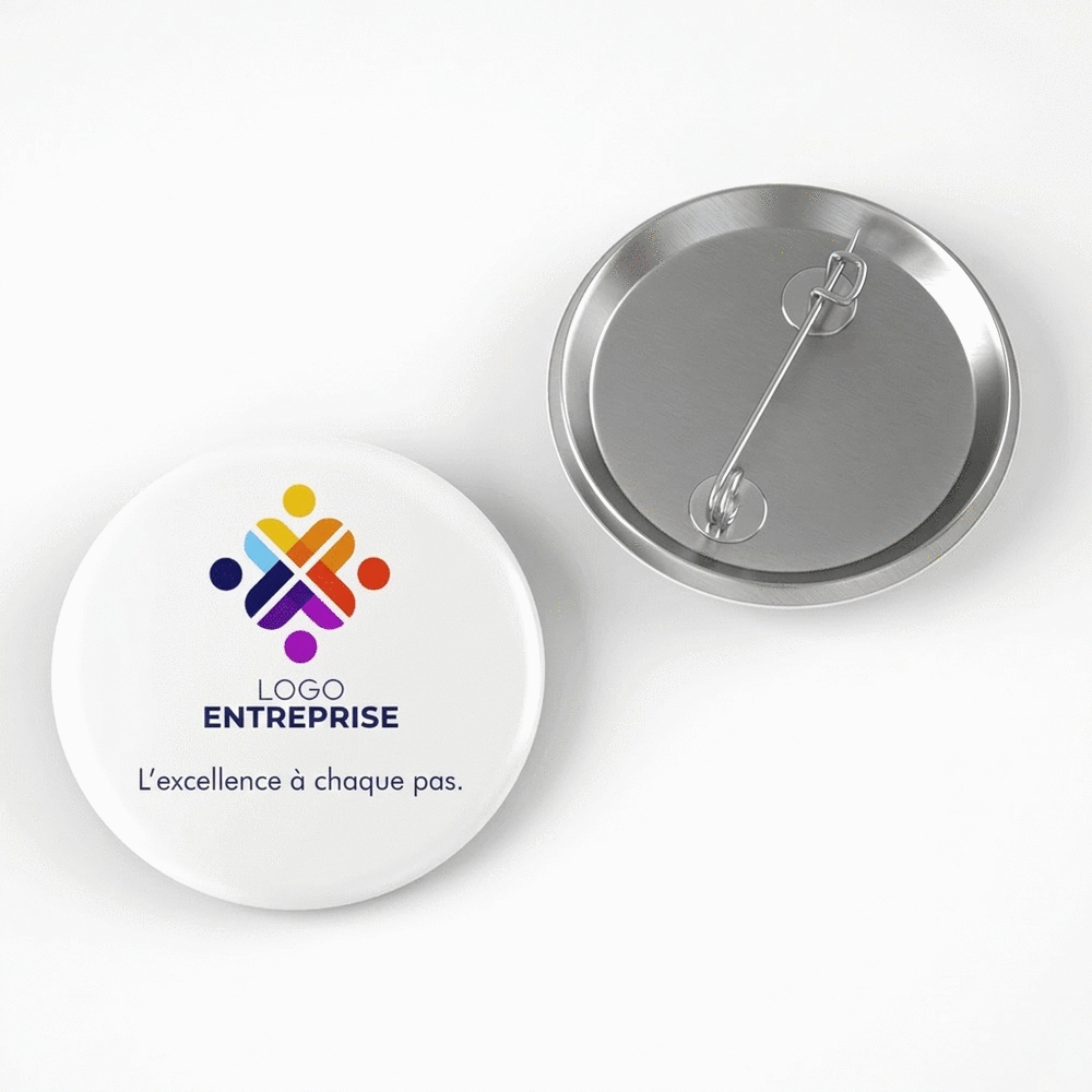 Insigne personnalisé avec logo vertical et texte