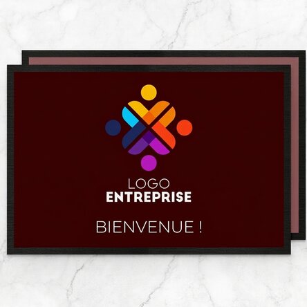 Paillasson d'entrée personnalisé avec logo et texte