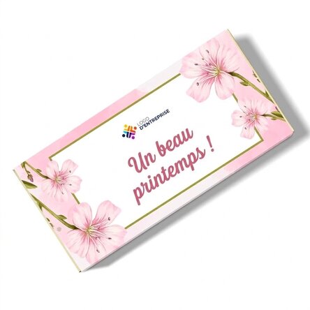 Chocolat personnalisé avec message et logo - Printemps