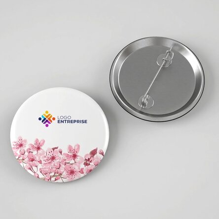 Badge personnalisé avec logo - Flowers