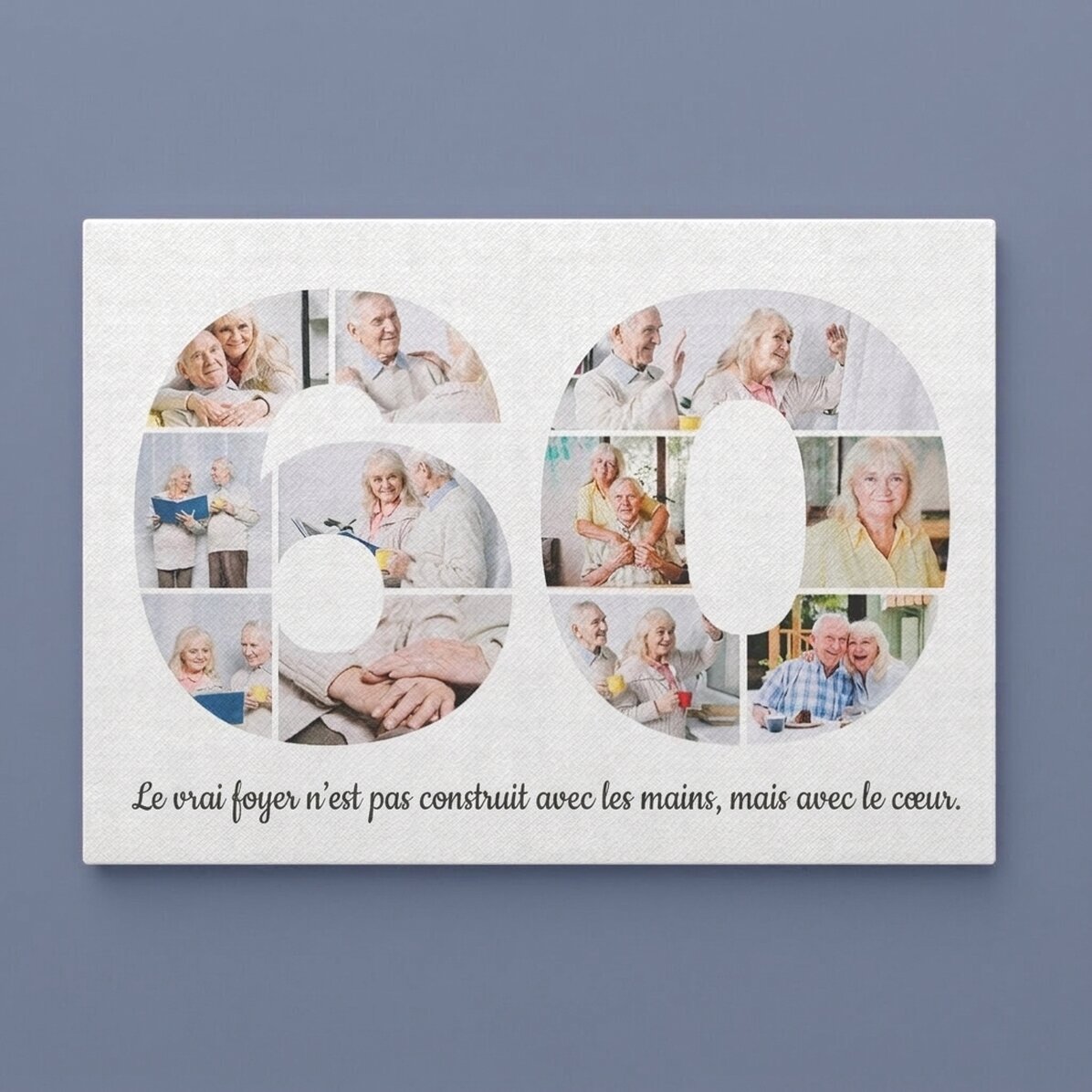 Tableau sur toile personnalisé au format paysage, composé de 11 photos (modèle n° 60) et d