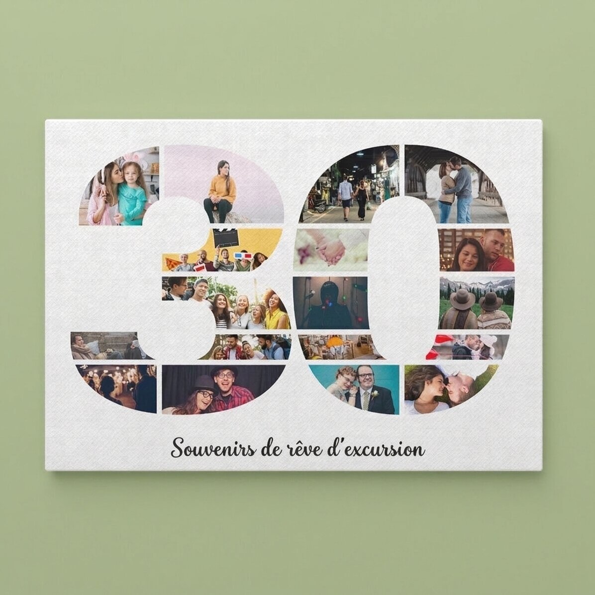 Tableau sur toile personnalisé au format paysage avec photos et texte - 30