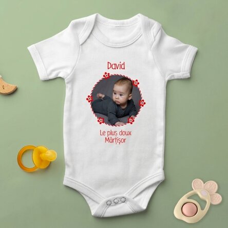 Body pour bébé personnalisé avec une photo et un texte