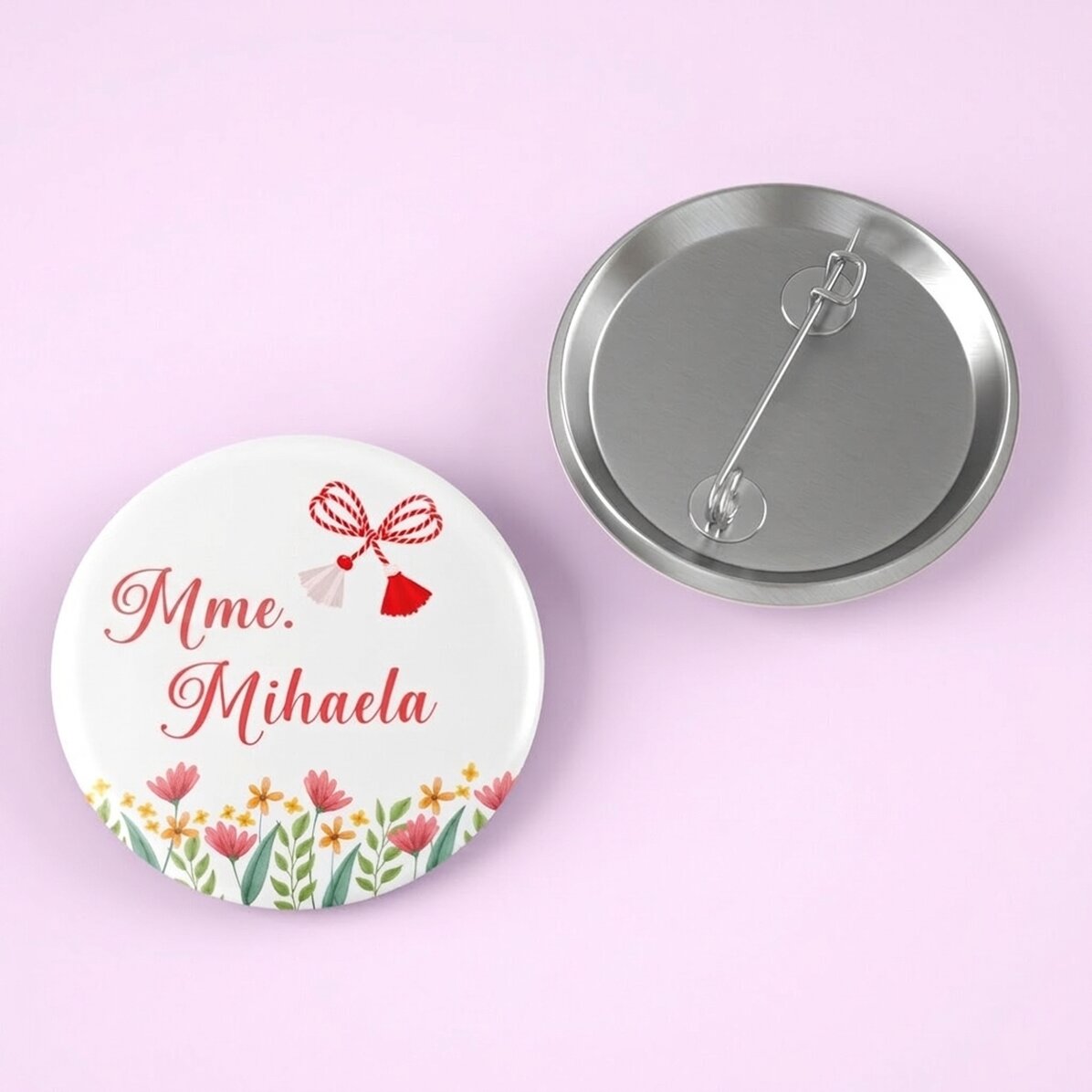Insigne personnalisé avec un motif floral
