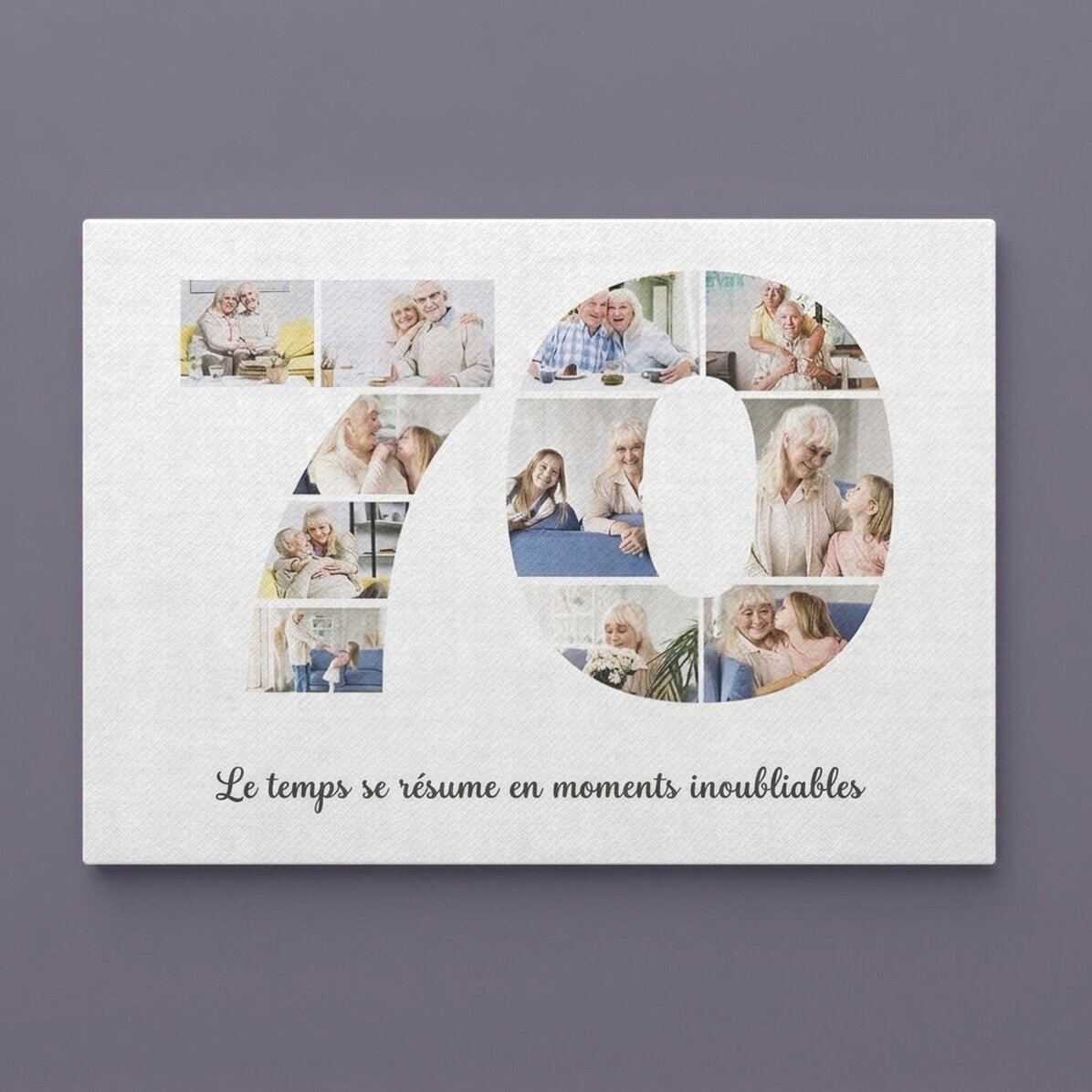 Tableau sur toile personnalisé au format paysage, composé de 11 photos (modèle n° 70) et d