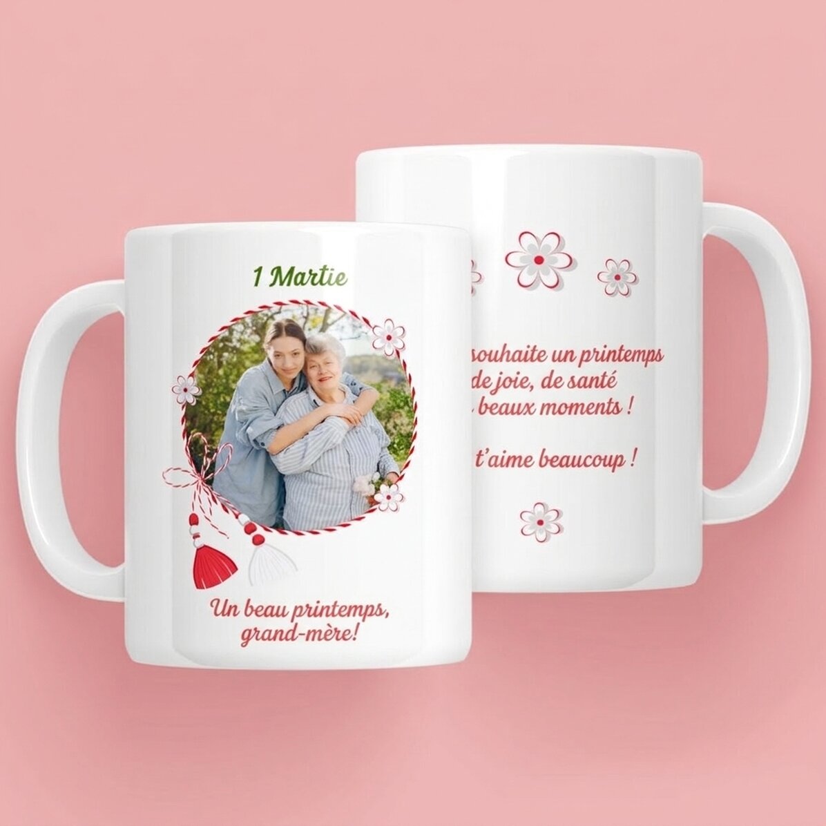 Tasse personnalisée avec une photo et un texte