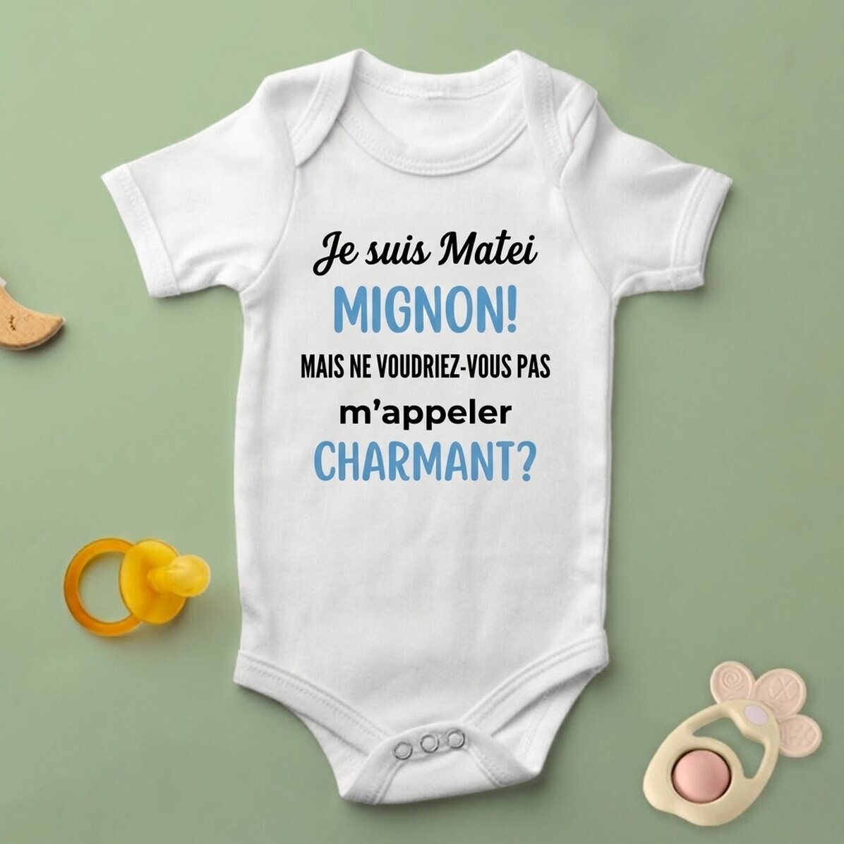 Body pour bébé personnalisé avec un texte - Demande de parrainage