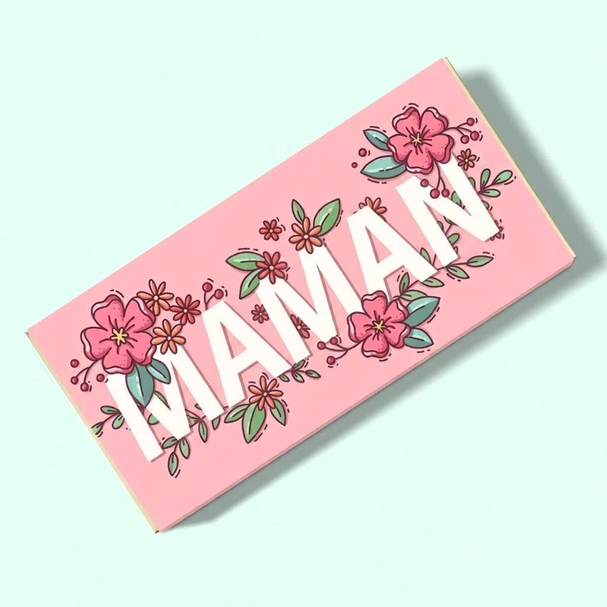 Chocolat personnalisé avec un message - Fleurs