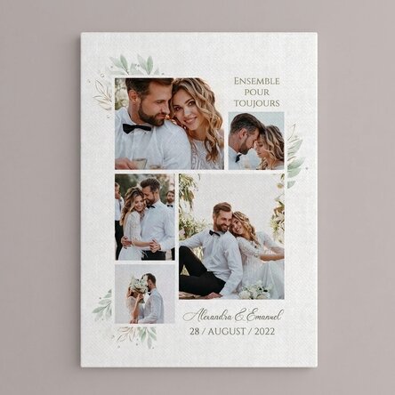 Tableau sur toile personnalisé avec photos et texte - Mariage