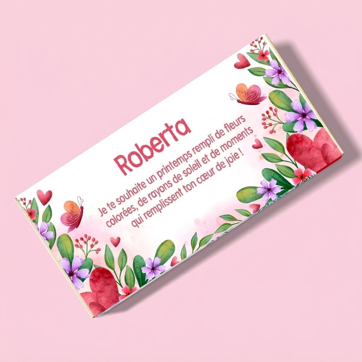 Chocolat personnalisé avec un message - Spring