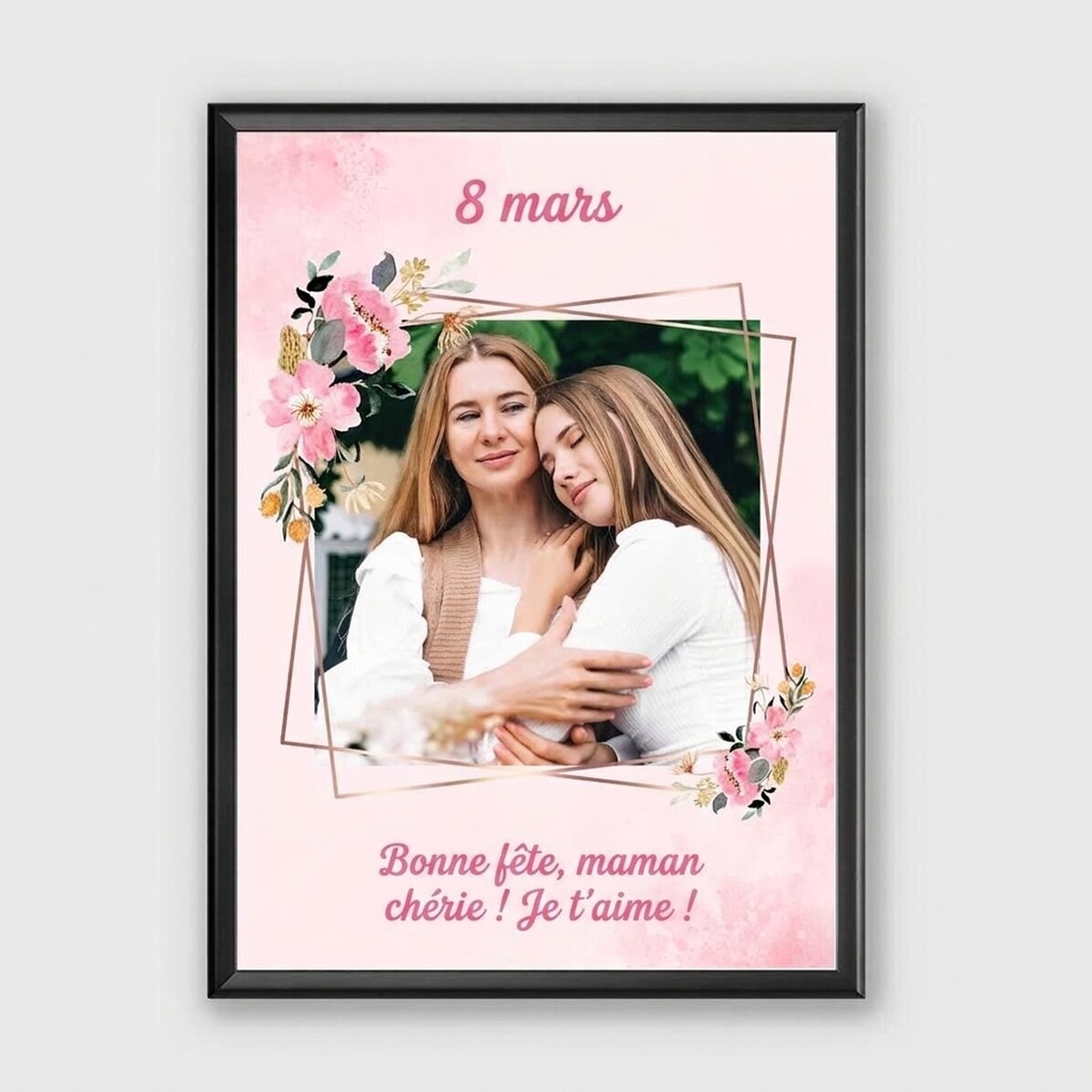 Tableau personnalisé avec une photo et un message - 8 mars